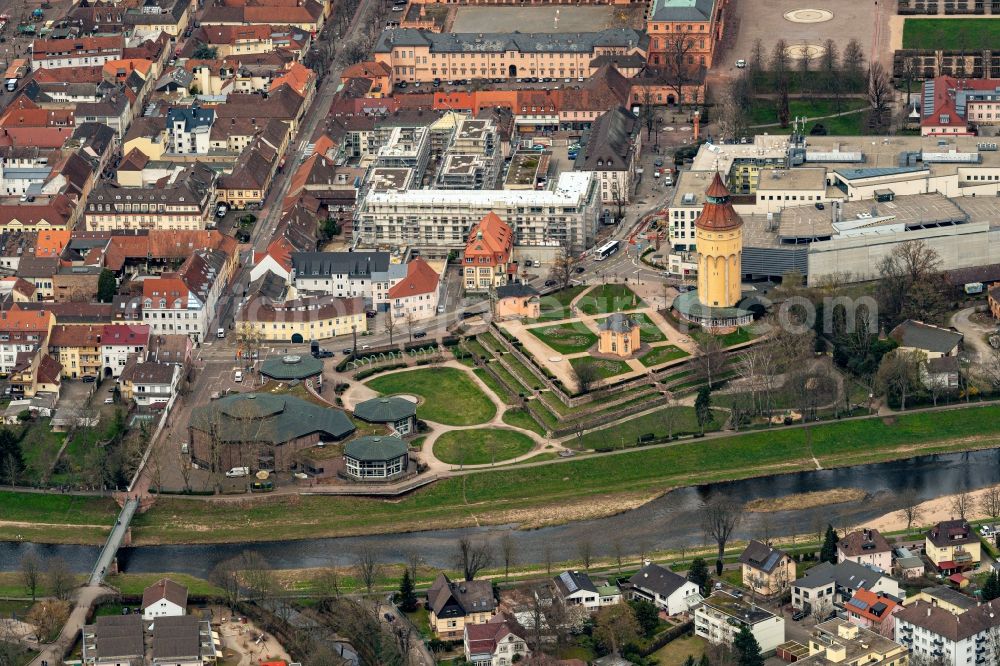 Aerial image Rastatt - Park of Pagodenburg in Rastatt in the state Baden-Wuerttemberg, Germany