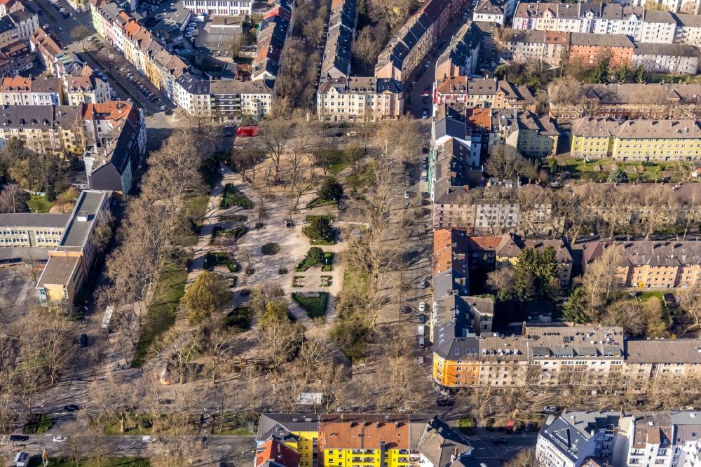 Aerial image Dortmund - Park of Petanque-Platz, Boule-Platz on Nordmarkt in Dortmund at Ruhrgebiet in the state North Rhine-Westphalia, Germany