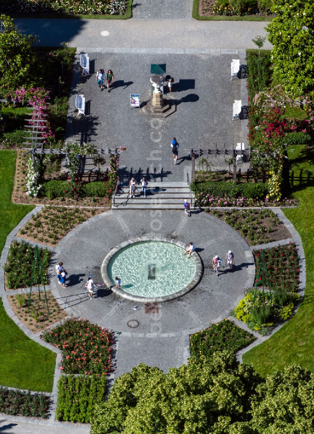 Aerial image Insel Mainau - Park of Rosengarten in Insel Mainau at Bodensee in the state Baden-Wuerttemberg, Germany