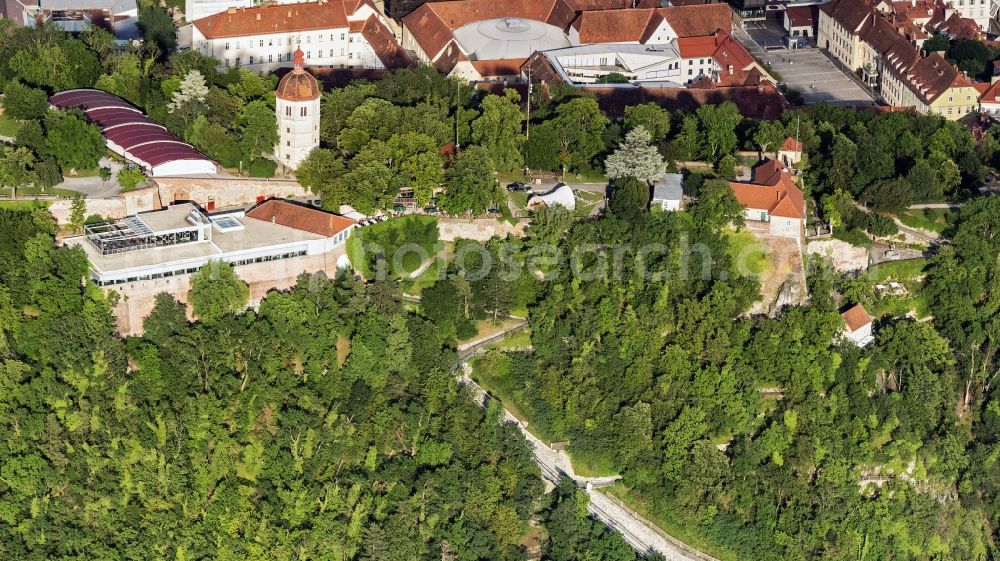 Graz from the bird's eye view: Park of Schlossberg in Graz in Steiermark, Austria
