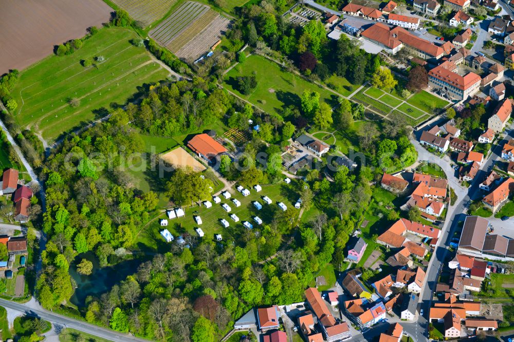 Castell from above - Park of Schlosspark on street Parkweg in Castell in the state Bavaria, Germany