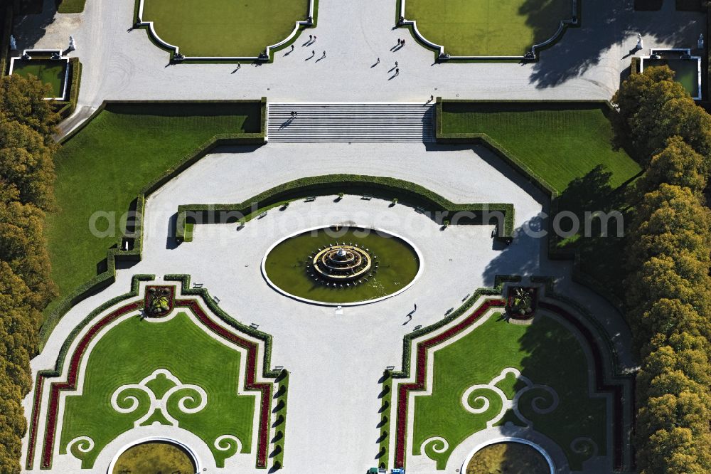 Chiemsee from the bird's eye view: Park of im Schlosspark von Herrenchiemsee in Chiemsee in the state Bavaria, Germany