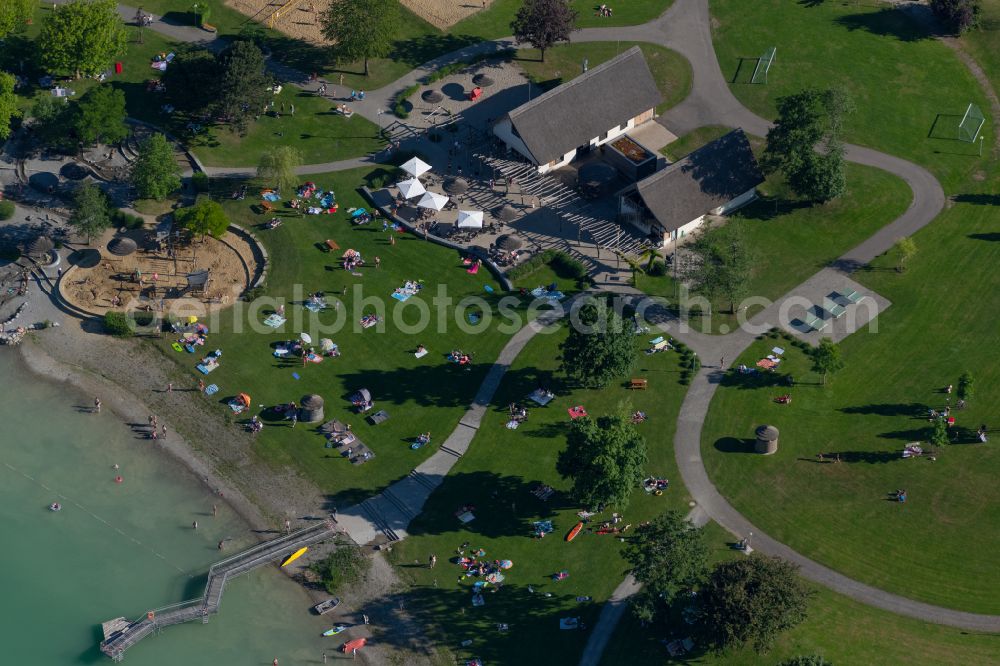 Aerial photograph Salem - Park with playground with sandy areas in the nature adventure park in Salem in the state Baden-Wuerttemberg, Germany