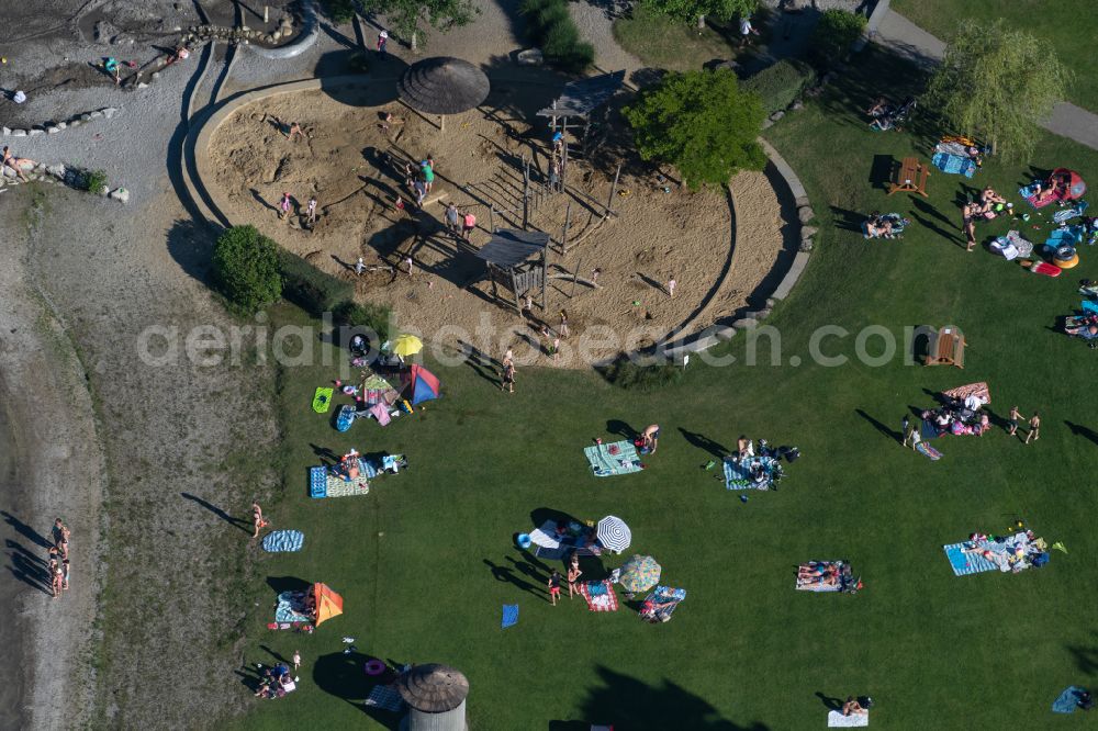 Salem from above - Park with playground with sandy areas in the nature adventure park in Salem in the state Baden-Wuerttemberg, Germany