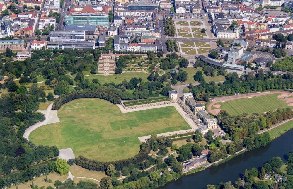 Aerial photograph Kassel - Park of Staatspark Karlsaue in Kassel in the state Hesse, Germany