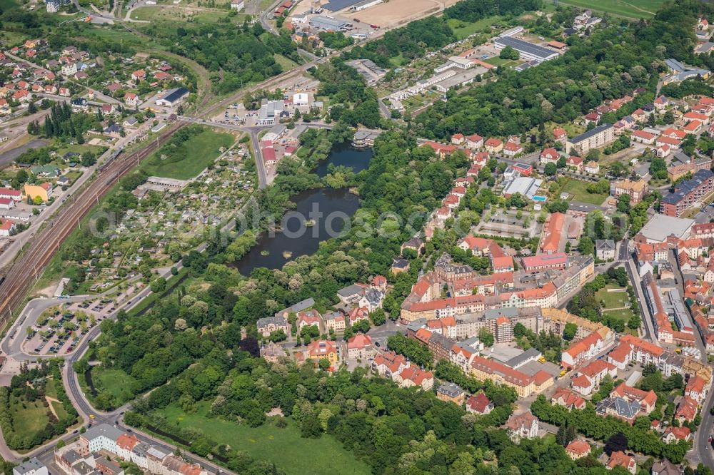 Aerial image Torgau - Park park in Torgau in the state Saxony, Germany