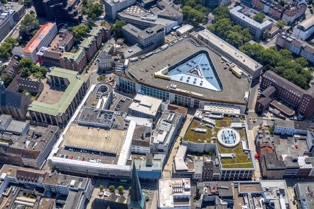 Aerial image Dortmund - Parking deck on the building of the car park Westenhellweg - Kolpingstrasse - Silberstrasse in the district City-West in Dortmund in the state North Rhine-Westphalia, Germany
