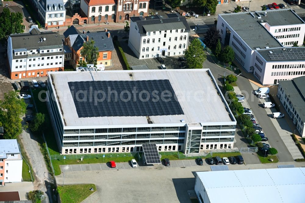 Aerial photograph Bernau - Parking garage on street Breitscheidstrasse in Bernau in the state Brandenburg, Germany