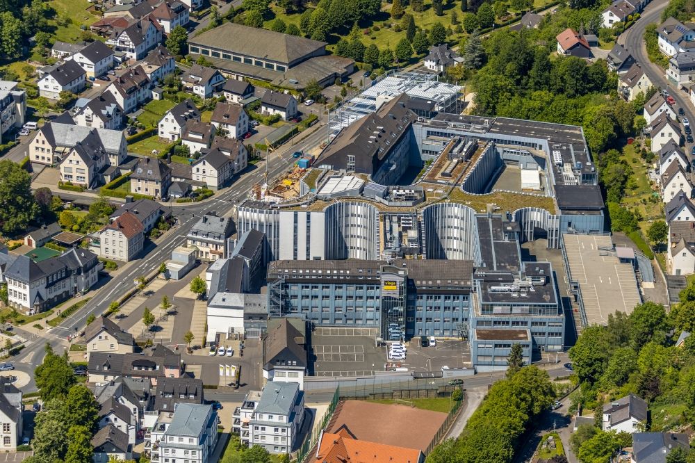 Aerial image Attendorn - Buildings and production halls on the factory premises of Viega Holding GmbH & Co. KG at Viega Platz in Attendorn in the federal state of North Rhine-Westphalia, Germany