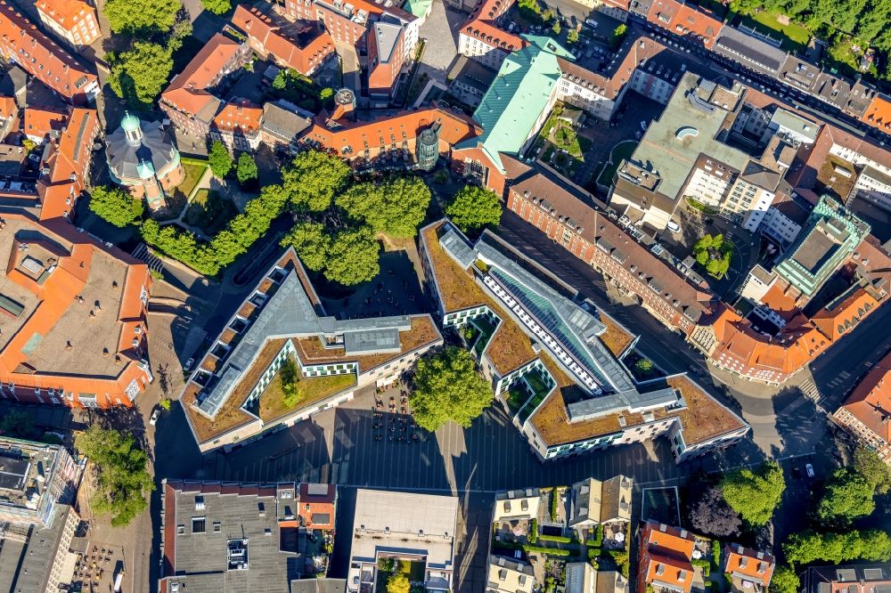 Münster from above - Building of the Parkhaus Stubengasse in the old town in Munster in the state North Rhine-Westphalia, Germany