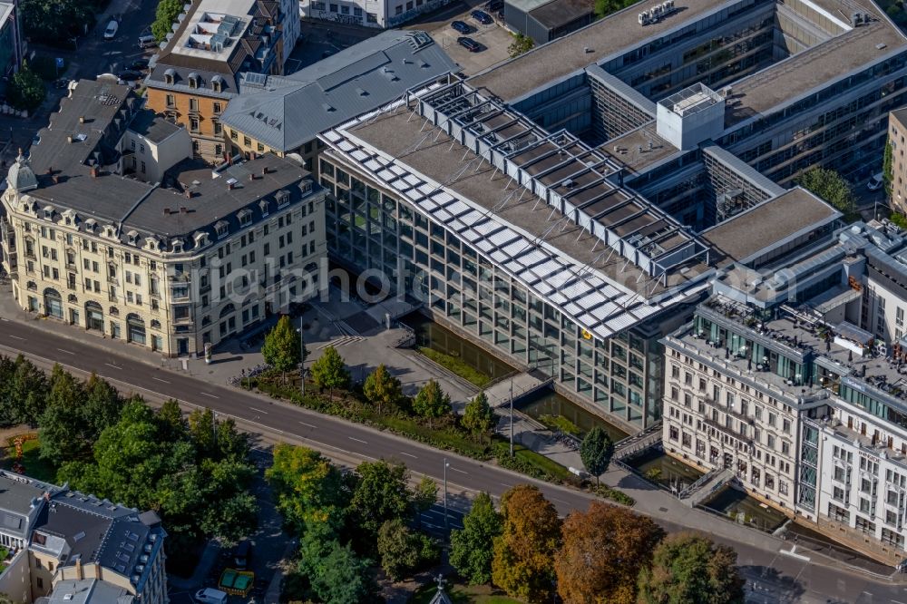 Aerial image Leipzig - Parking deck on the building of the car park on Zentralstrasse in the district Zentrum-West in Leipzig in the state Saxony, Germany