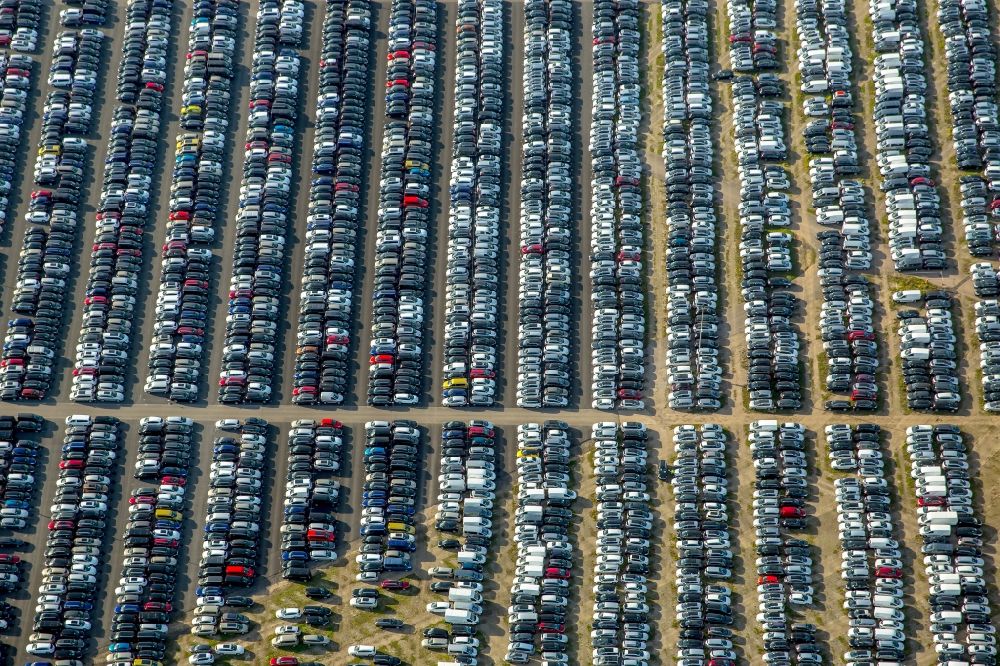 Aerial image Zülpich - Parking and storage space for automobiles in Zuelpich in the state North Rhine-Westphalia