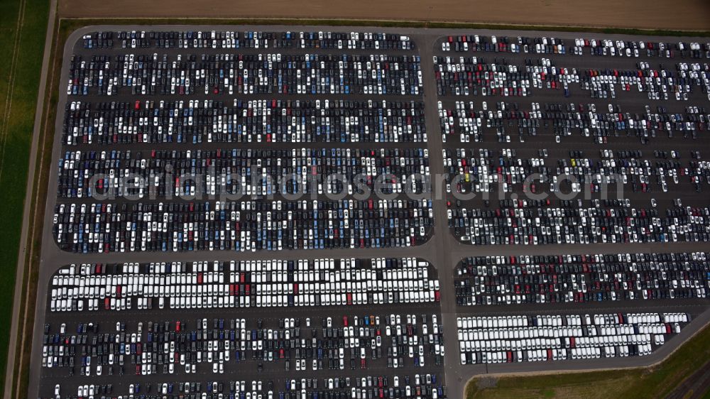 Aerial image Zülpich - Parking and storage space for new cars Automobile in Zuelpich in North Rhine-Westphalia