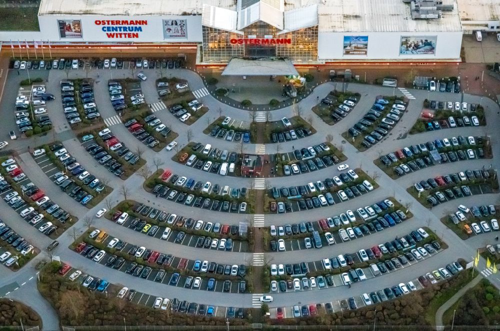Aerial photograph Witten - Parking and storage space for automobiles in Witten in the state North Rhine-Westphalia