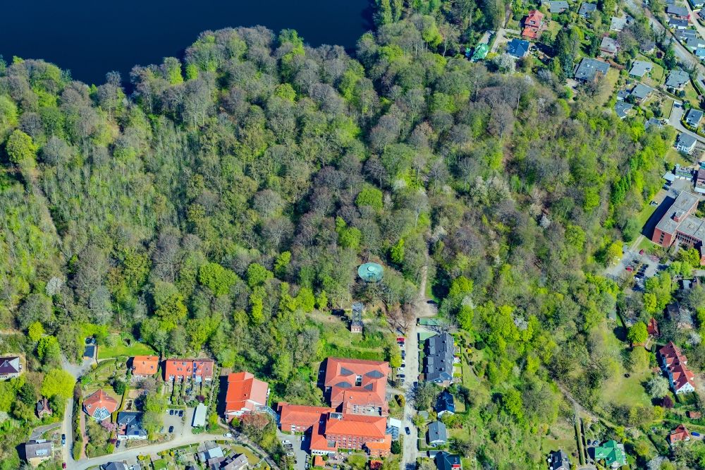 Aerial image Plön - Parnassturm viewing platform in Ploen in the state Schleswig-Holstein, Germany
