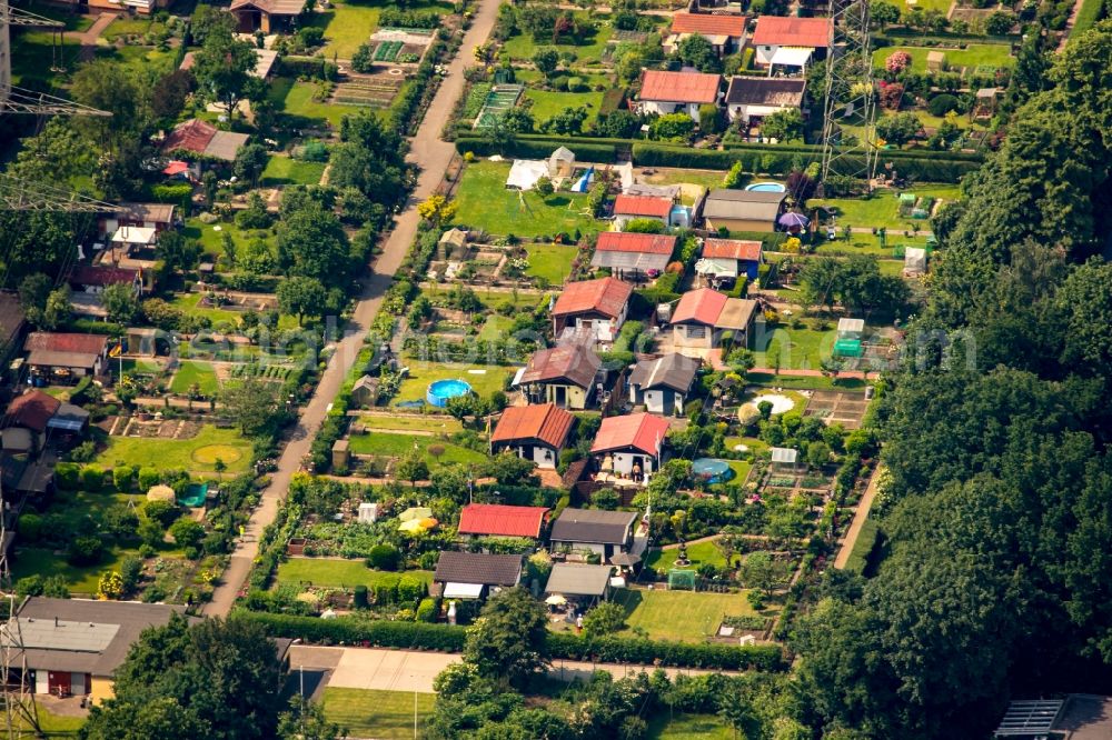 Duisburg from above - Parcel of a small garden in Duisburg in the state North Rhine-Westphalia, Germany