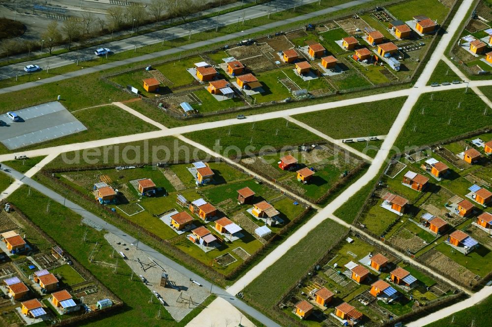Aerial image Ludwigsburg - Parcel of a small garden on Roemerhuegelweg in Ludwigsburg in the state Baden-Wurttemberg, Germany