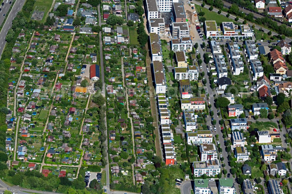 Sankt Georgen from above - Parcel of a small garden in Sankt Georgen in the state Baden-Wuerttemberg, Germany