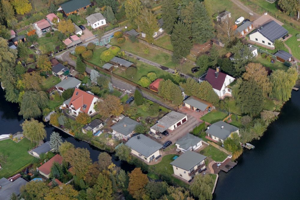 Aerial image Ketzin - Parcel of a small garden in Ketzin in the state Brandenburg
