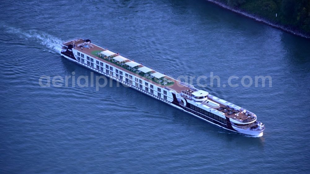 Bonn from the bird's eye view: Passenger and passenger ship Excellence Princess on the Rhine in Bonn in the state North Rhine-Westphalia, Germany