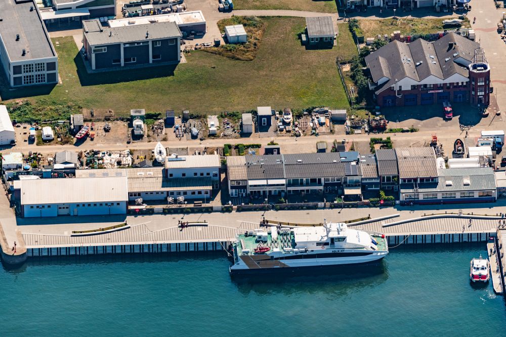 Aerial photograph Helgoland - Passenger ship Adler Jet in Helgoland in the state Schleswig-Holstein, Germany