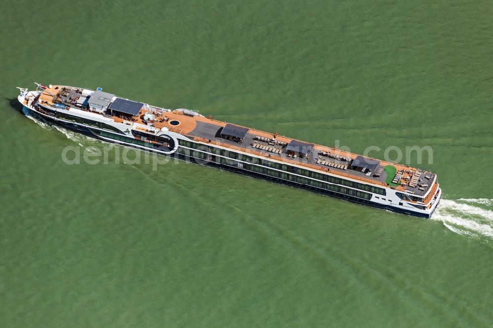 Aerial image Dornach - Passenger ship auf of Donau in Dornach in Oberoesterreich, Austria