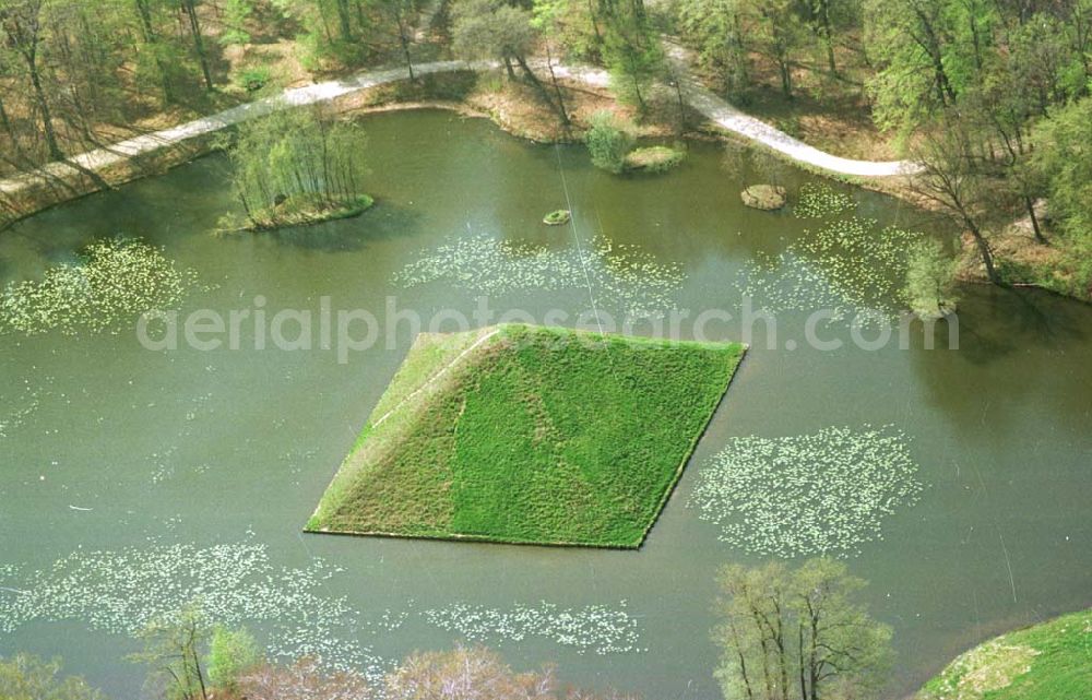 Aerial photograph Cottbus - Pücklerpyramide im Branitzer Park in Cottbus.