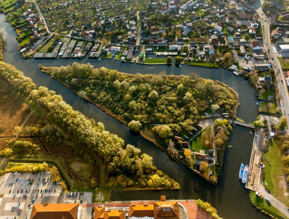Demmin from the bird's eye view: View of the river Peene in Demmin in the state Mecklenburg-West Pomerania
