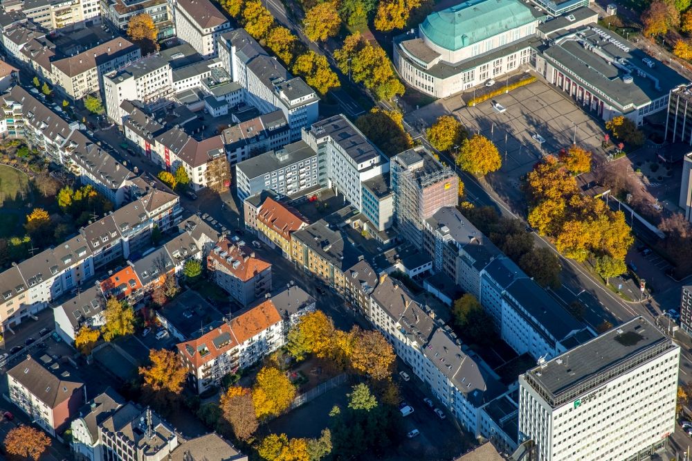 Essen from above - Philharmonic hall in the Huyssenalle in Essen in the state North Rhine-Westphalia