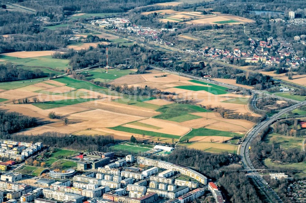 Aerial image Freiburg im Breisgau - Dietenbach Area in Freiburg im Breisgau in the state Baden-Wurttemberg, Germany