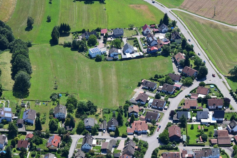 Aerial image Schopfheim - Construction site to build a new residential area Stalten in the district Langenau in Schopfheim in the state Baden-Wurttemberg, Germany