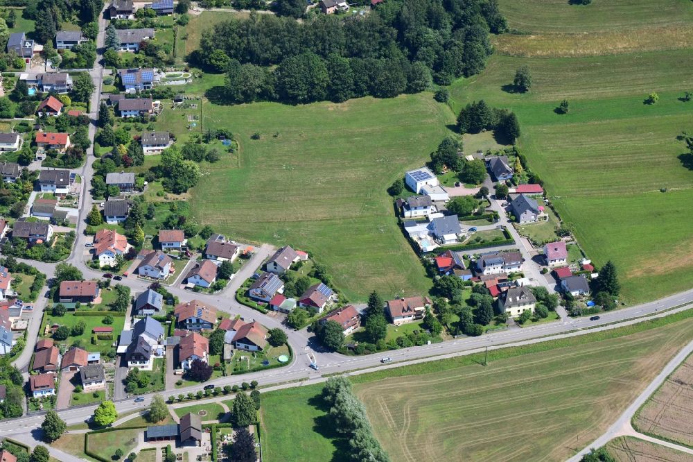 Aerial photograph Schopfheim - Construction site to build a new residential area Stalten in the district Langenau in Schopfheim in the state Baden-Wurttemberg, Germany