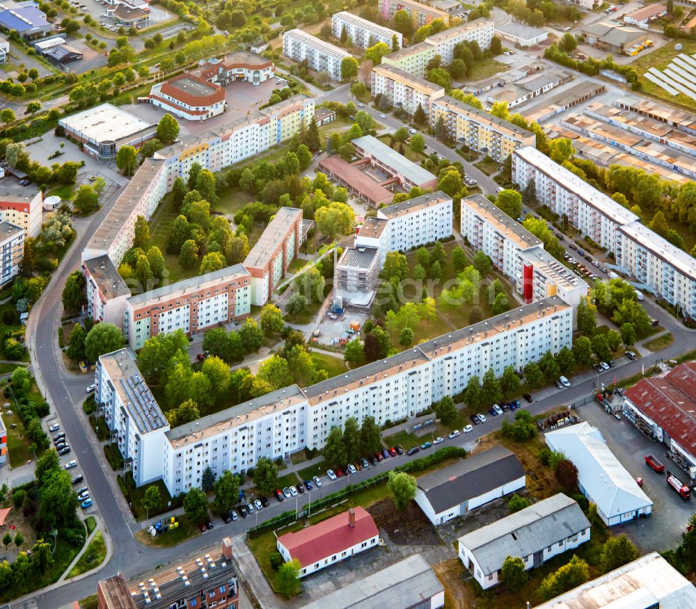 Aerial image Blankenburg (Harz) - Residential area of industrially manufactured settlement in Blankenburg (Harz) in the state Saxony-Anhalt, Germany