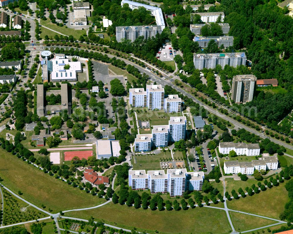 Aerial photograph Oberreut - Residential area of industrially manufactured settlement in Oberreut in the state Baden-Wuerttemberg, Germany