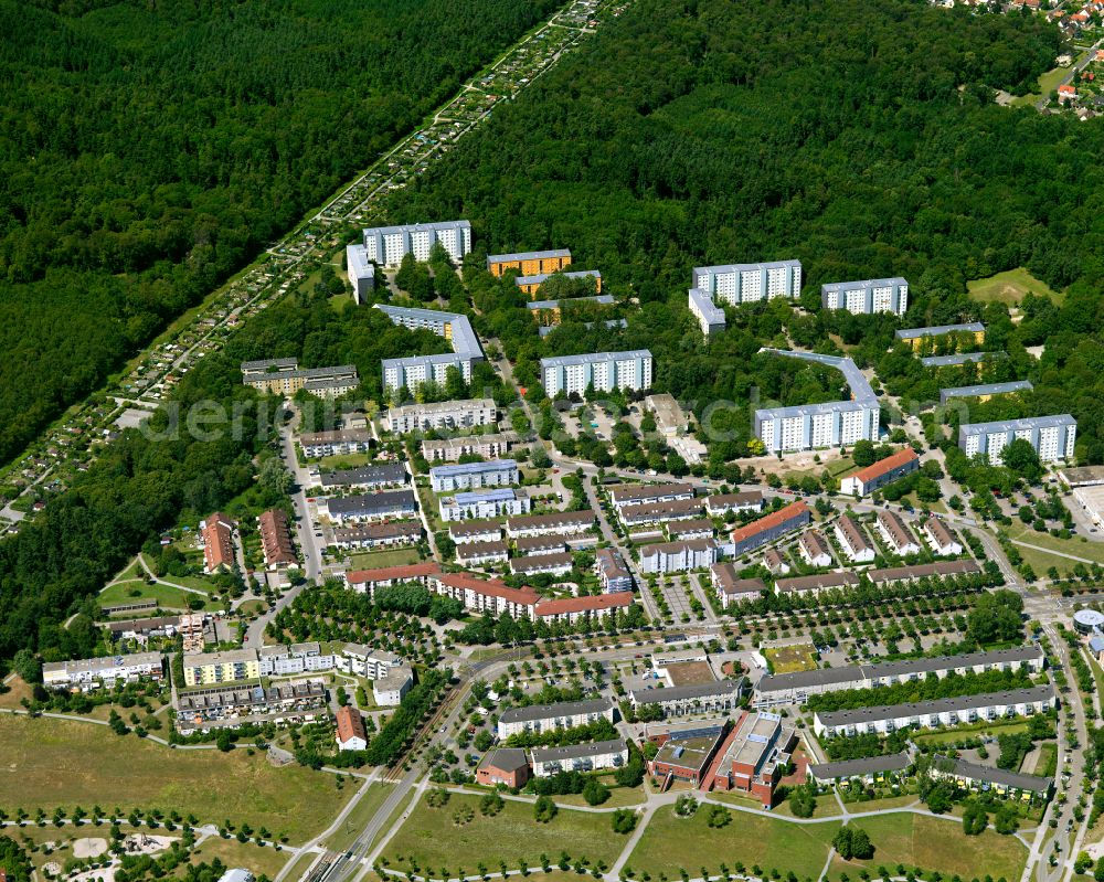 Aerial image Oberreut - Residential area of industrially manufactured settlement in Oberreut in the state Baden-Wuerttemberg, Germany