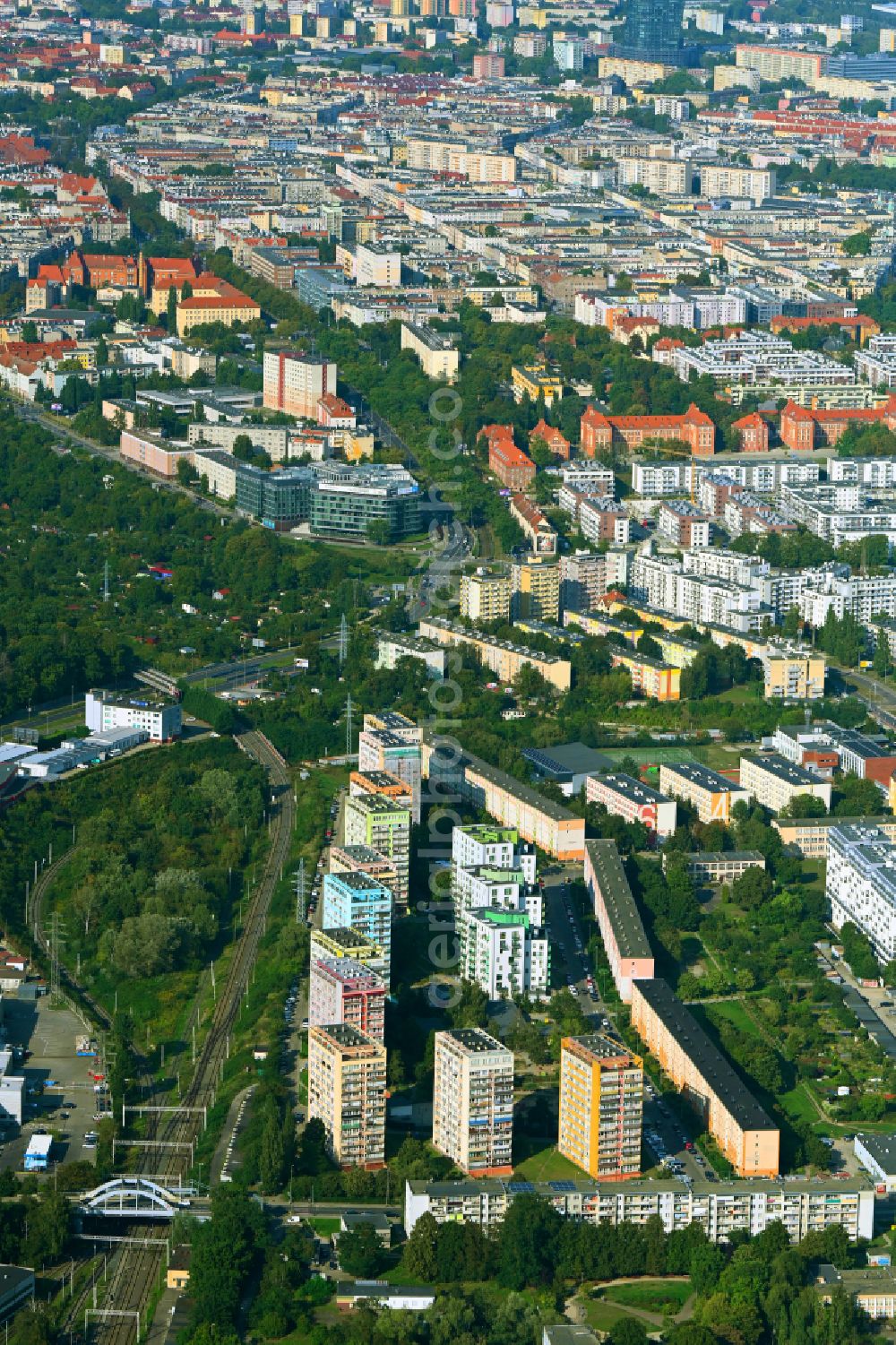 Aerial photograph Szczecin - Stettin - Residential area of industrially manufactured settlement in Szczecin in West Pomeranian, Poland