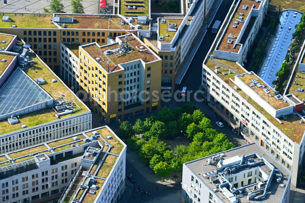 Berlin from above - Ensemble space an place Fritz-Lang-Platz in the inner city center in the district Hellersdorf in Berlin, Germany