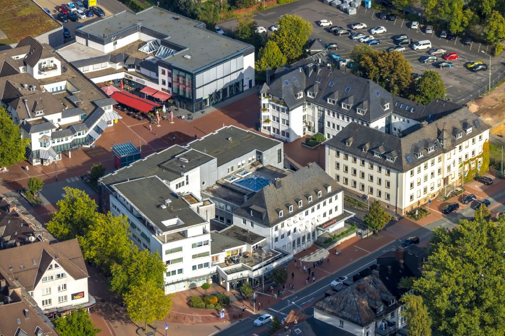 Kreuztal from above - Ensemble space an place in the inner city center in Kreuztal on Siegerland in the state North Rhine-Westphalia, Germany