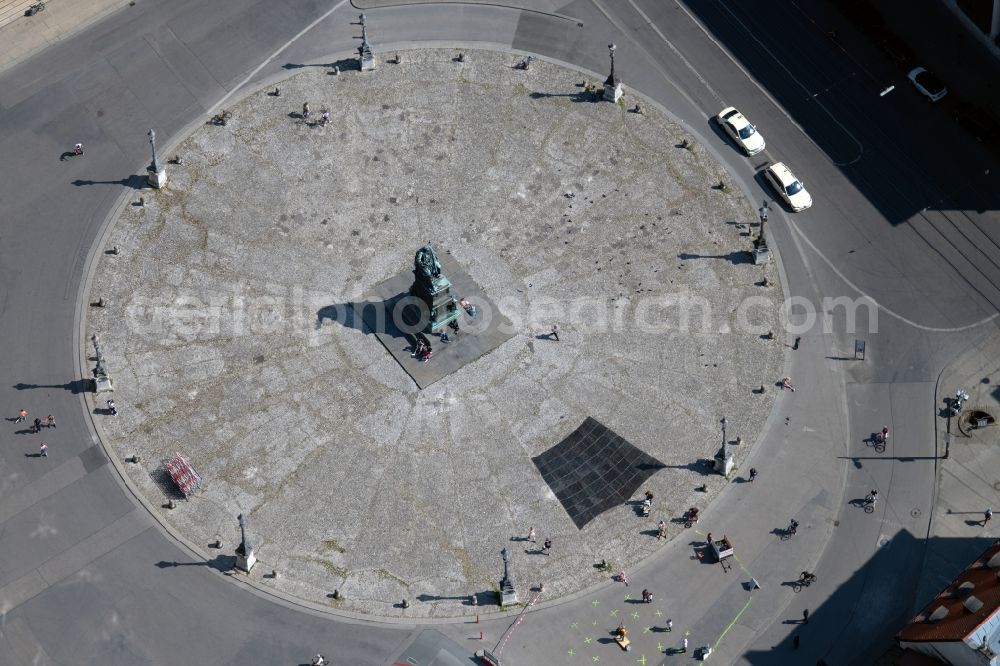 Aerial image München - Square ensemble Max-Joseph-Platz with monument to King Max I. Joseph in the city center of the old town in Munich in the state Bavaria, Germany