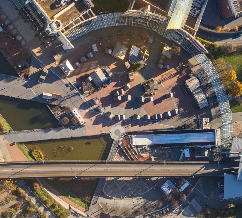 Aerial photograph Oberhausen - Ensemble space an place of Platz der Guten Hoffnung in the inner city center in Oberhausen in the state North Rhine-Westphalia, Germany