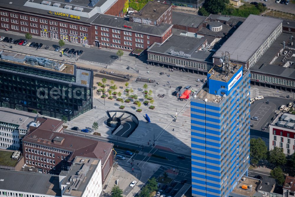Aerial image Duisburg - Ensemble space an place Portsmouthplatz on street Mercatorstrasse in the district Dellviertel in Duisburg at Ruhrgebiet in the state North Rhine-Westphalia, Germany