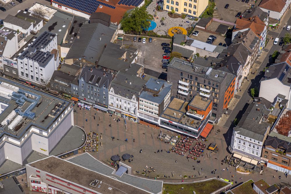 Aerial photograph Herne - Square ensemble Robert-Brauner-Platz in Herne in the Ruhr area in the state North Rhine-Westphalia, Germany