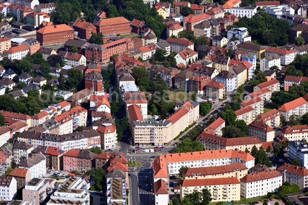 Aerial photograph Braunschweig - Ensemble space an place Rudolfplatz in the inner city center in Brunswick in the state Lower Saxony, Germany
