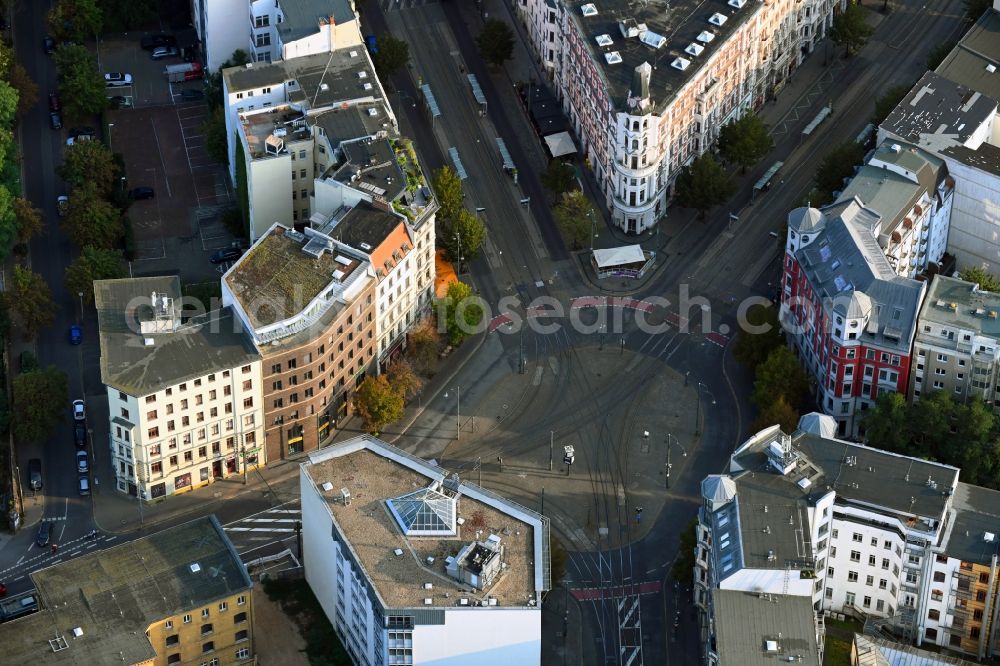 Aerial image Magdeburg - Circular surface - Place Hasselbachplatz in the district Altstadt in Magdeburg in the state Saxony-Anhalt, Germany