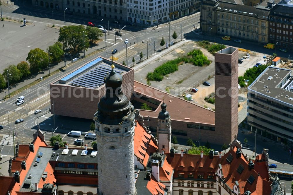 Leipzig from the bird's eye view: Building of the Catholic provost - Church St.Trinitatis on the southern edge of the city of Leipzig in Saxony