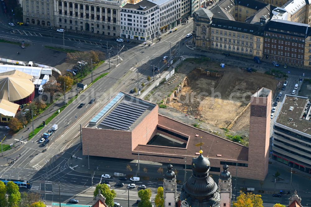 Aerial photograph Leipzig - Building of the Catholic provost - Church St.Trinitatis on the southern edge of the city of Leipzig in Saxony