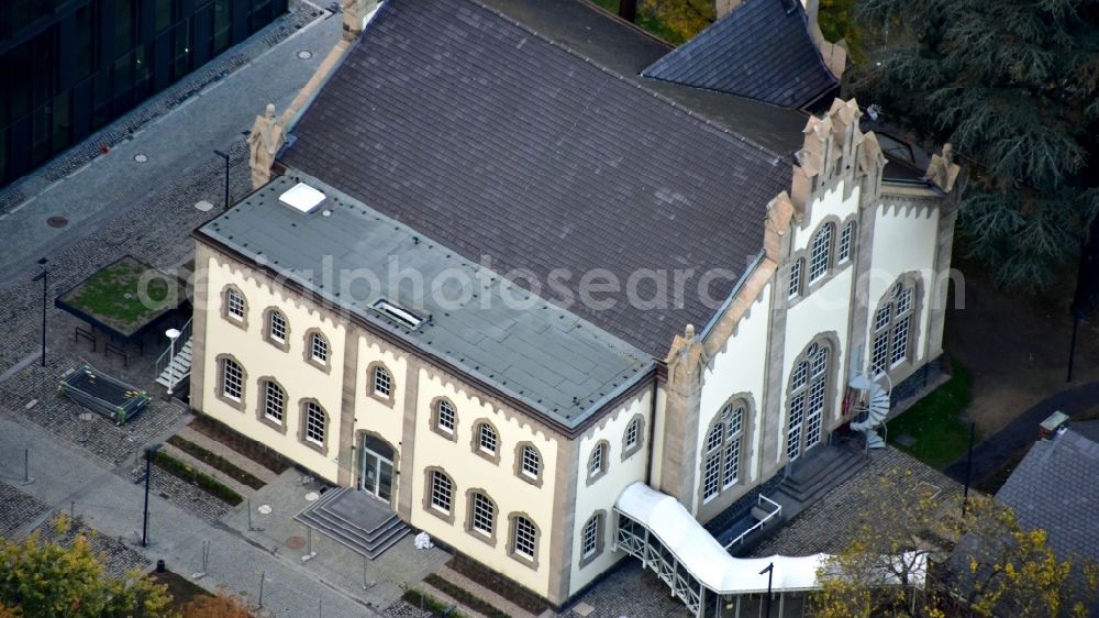 Aerial image Bonn - Pump house of the Altes Wasserwerk, from 1986 to 1993 the seat of the German Bundestag in Bonn in the state North Rhine-Westphalia, Germany. Today it contains conference rooms