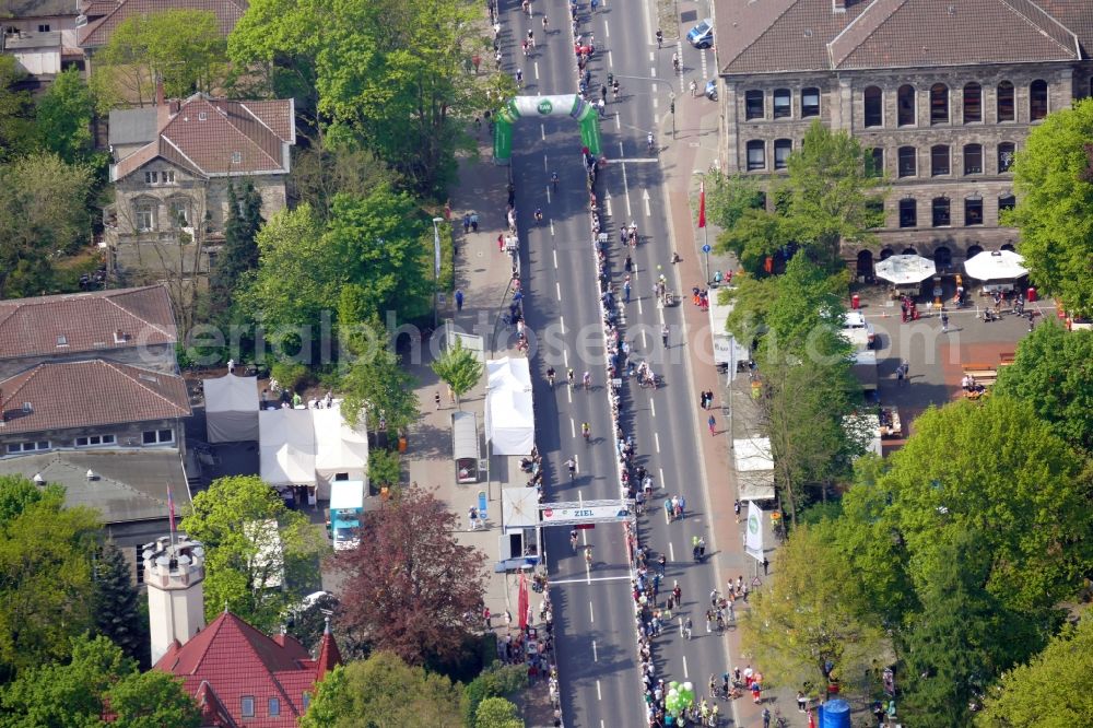 Aerial photograph Göttingen - Bicyle- Race event Tour d'Energie 2018 in Goettingen in the state Lower Saxony, Germany