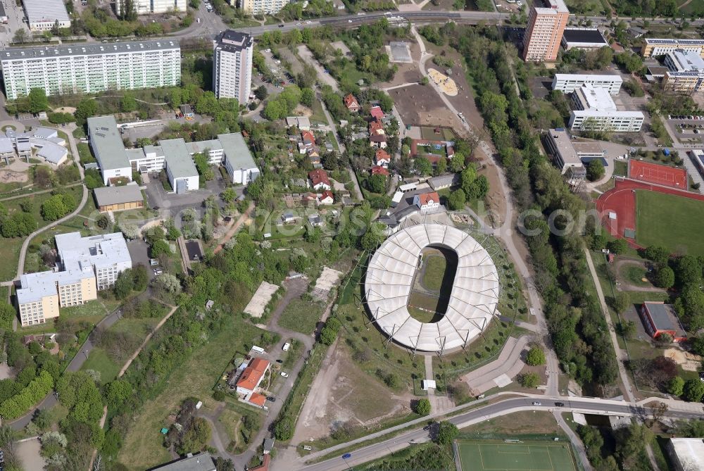 Aerial photograph Erfurt - Velodrome Andreasried on the Riethstrasse in the district of Andreasvorstadt in Erfurt in the state of Thuringia, Germany