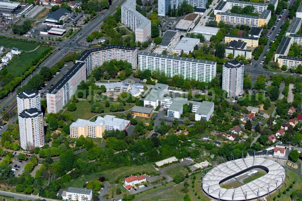 Aerial photograph Erfurt - Velodrome Andreasried on the Riethstrasse in the district of Andreasvorstadt in Erfurt in the state of Thuringia, Germany